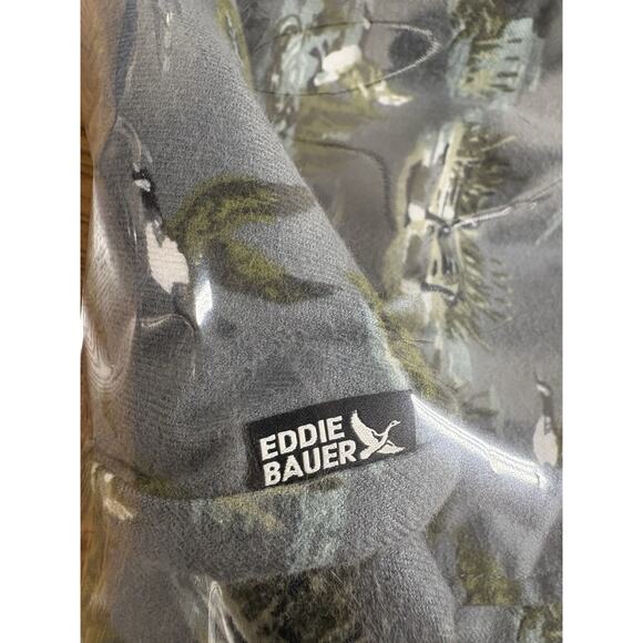 Eddie Bauer Sleep Pants Mens Size XL Slate Cotton Animal Print Flannel Lounge - Picture 3 of 13